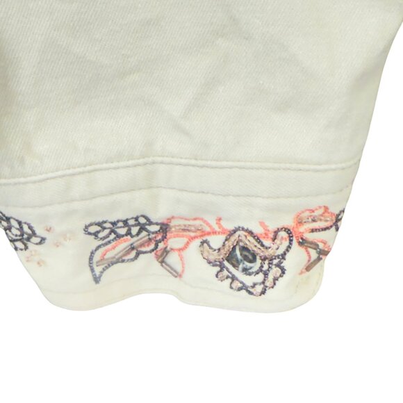 Y2K Denim & Co Women's Light Tan Western Beaded Button Up Shacket Size M - Picture 6 of 15